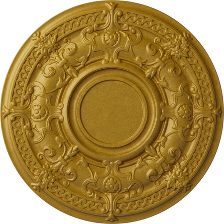 Ekena Millwork Dauphine Ceiling Medallion (Fits Canopies up to 13 1/4"), 33 7/8"OD x 1 3/8"P, Pharaohs Gold CM33DAPGS